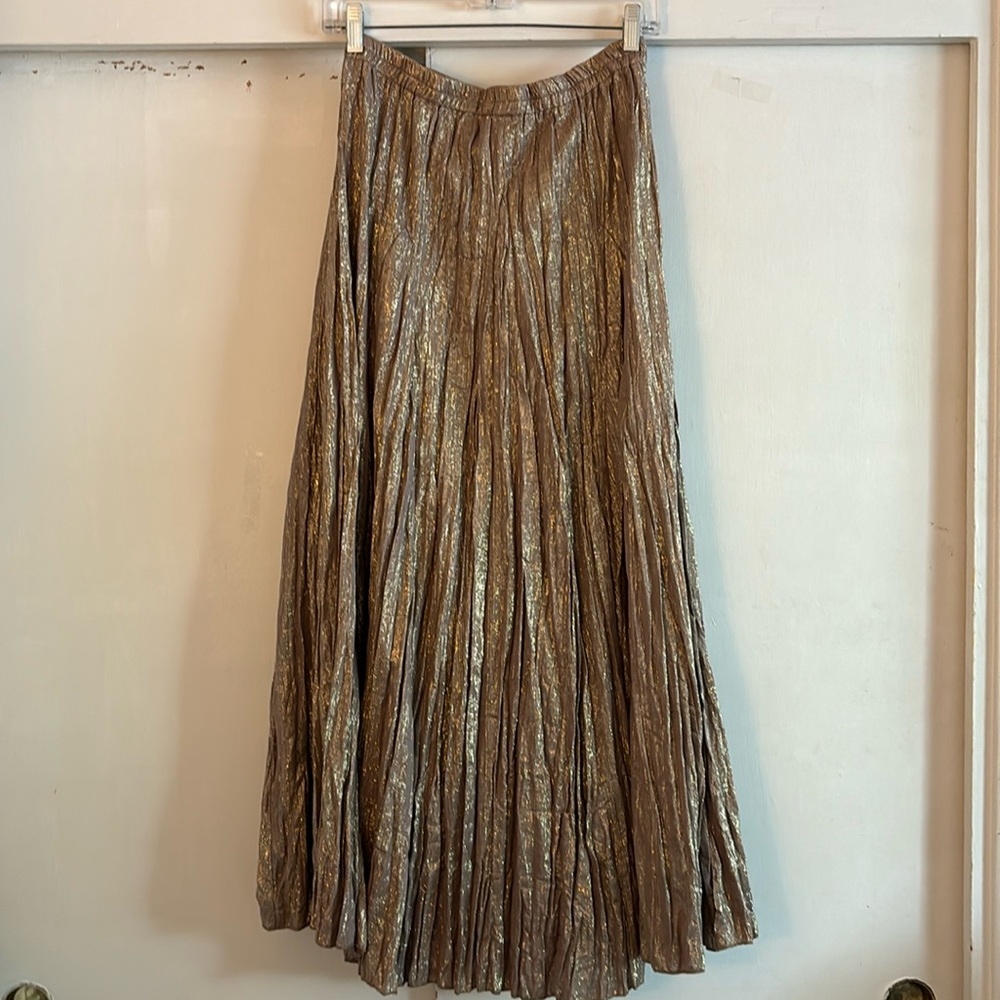 Gold Pleated Skirt
